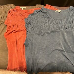 Maurices Large Set of 3 Smocked Tops in Blue, Orange, and Green